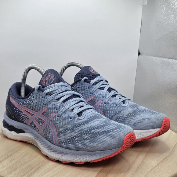 Women’s 9 Asics Gel Nimbus 23 Blue orange Gym Running Shoes Sneakers 1012A885 - Picture 5 of 10